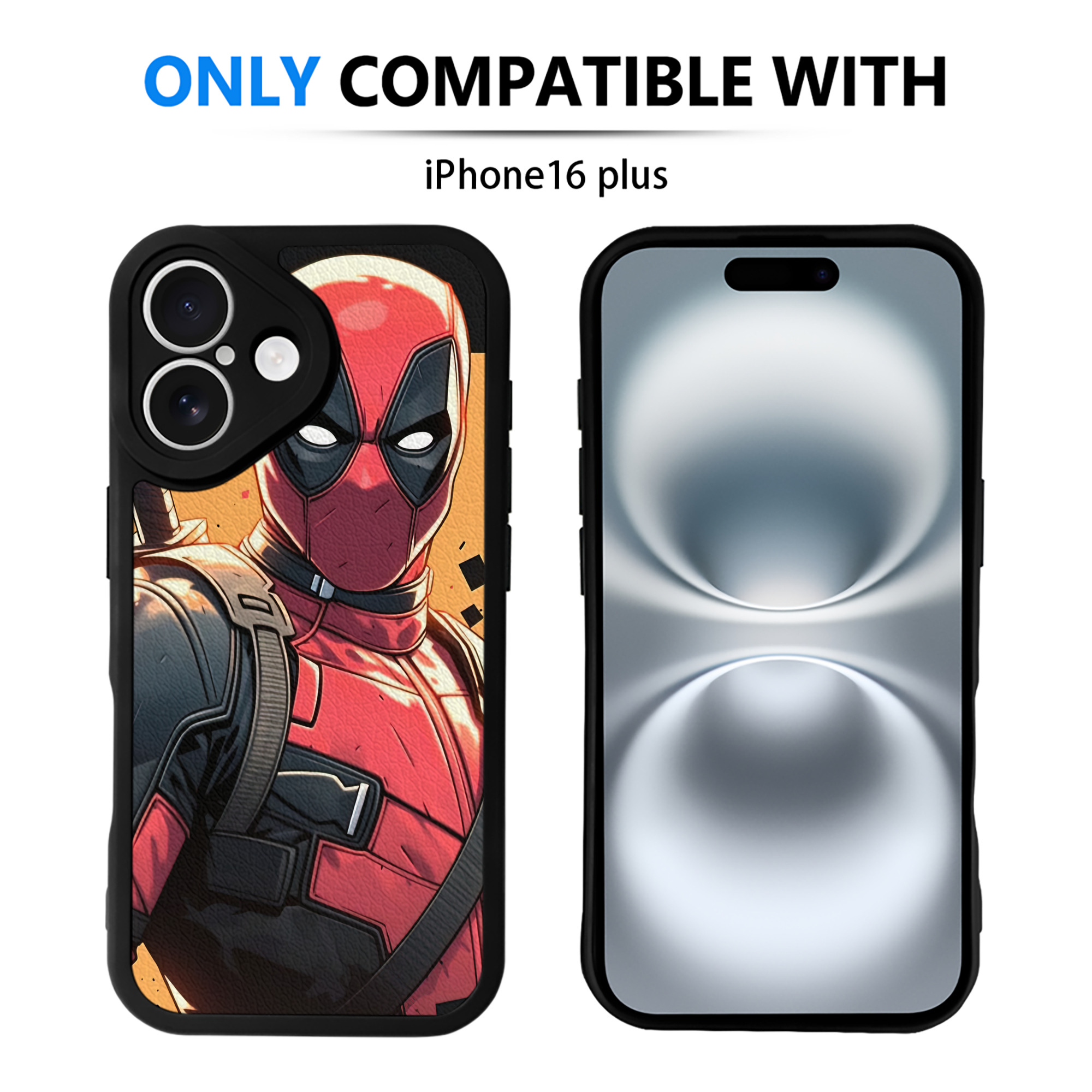 （画像用） Deadpool デッドプール 【iPhone 16シリーズ対応】シリコンスマホケース（レザー調） 材質：シリコン
